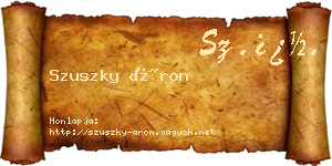 Szuszky Áron névjegykártya